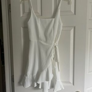 White wrap mini dress